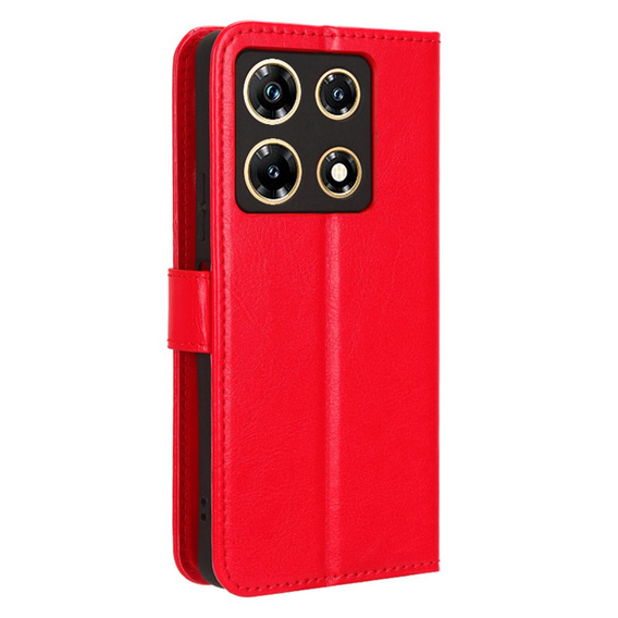 Flip case for Infinix Note 30 Pro 4G, Crazy Horse Wallet, red