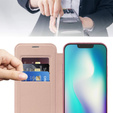 Flip case for iPhone 15, RFID Wallet MagSafe CamShield, pink