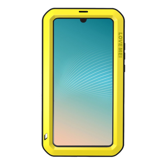 Love Mei Case for Huawei P30 Pro, armored with glass, yellow / black