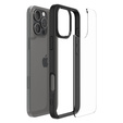 Spigen case for iPhone 16 Pro, Ultra Hybrid, black + 9H Tempered Glass