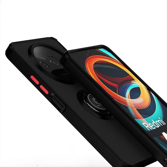 Silicone case for Xiaomi Redmi A3, with camera protection, transparent / black