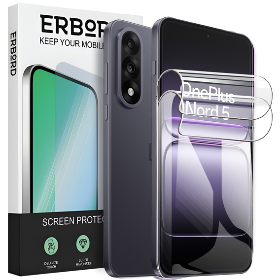 2x Hydrogel Foil for iPhone 15 Pro Max, ERBORD Hydrogel Foil