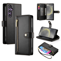 Flip case for Samsung Galaxy S25+ Plus, Wallet Zipper Pocket, black