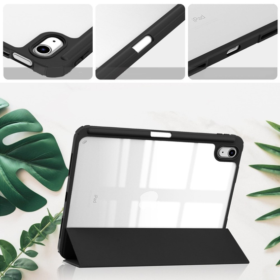 Case for iPad 10.9 2022 10 Gen, Smartcase Hybrid, with stylus space, black