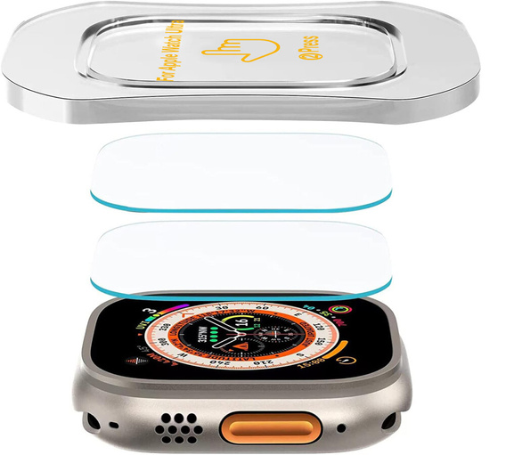 2x Tempered Glass with ERBORD mounting frame for Apple Watch Ultra 1/2/3 49mm