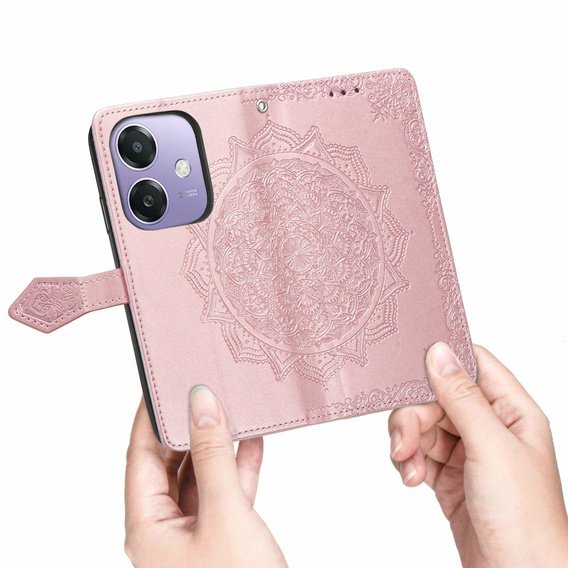 Flip case for Oppo A40 / Oppo A40m, Mandala, pink rose gold