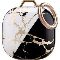 Case for Samsung Galaxy Buds 2 / 2 Pro / Pro / Live, black / white marble