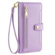 Flip case for Xiaomi Poco F6 Pro, Wallet Zipper Pocket, purple