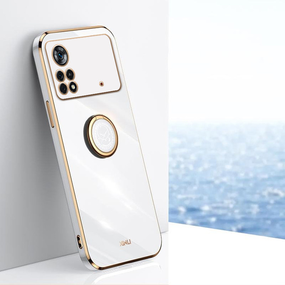 Case for Xiaomi Poco M4 Pro 4G, Electro Ring, white