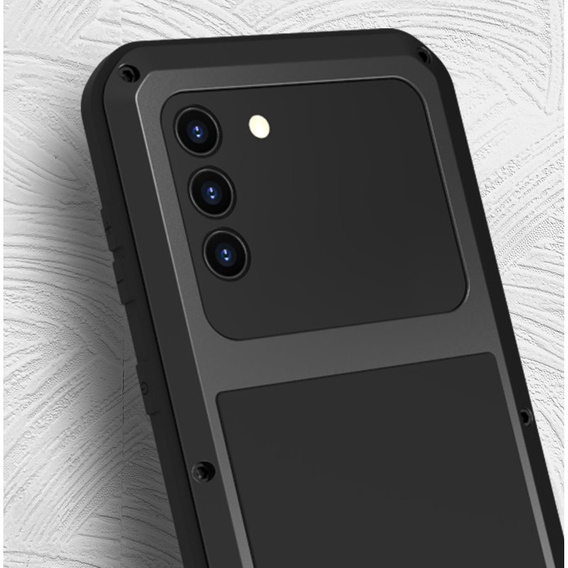 Love Mei Case for Samsung Galaxy S21+ Plus, armored with glass, black