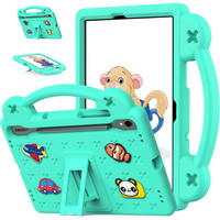 Children's case for Samsung Galaxy Tab S7/S8/S9, Cute Patterns, with stand, green