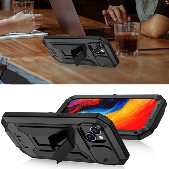 Armored case for iPhone 14, R-JUST CamShield Slide, black