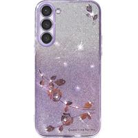 Case for Samsung Galaxy S23+ Plus Glitter Flower, purple