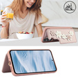 Case for Samsung Galaxy S23 FE, Leather Flower Card Slot, pink