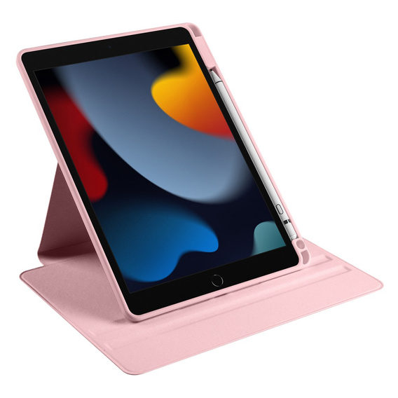 Case for iPad 10.2" 2021/2020/2019 (9/8/7 gen.), with stylus space, 360° rotatable, pink