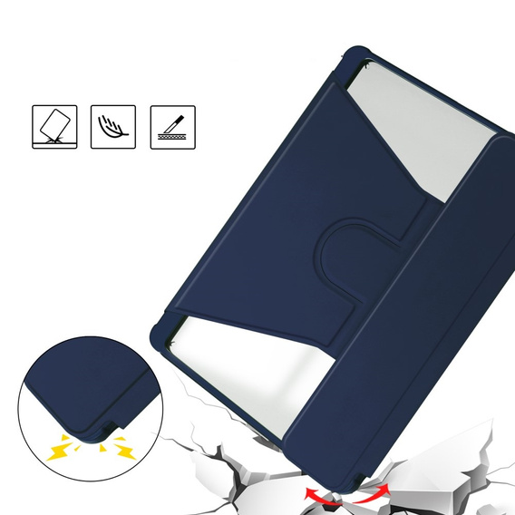 Keyboard case for iPad Pro 11" 2024 (5 gen.), Rotary 360° Leather, dark blue