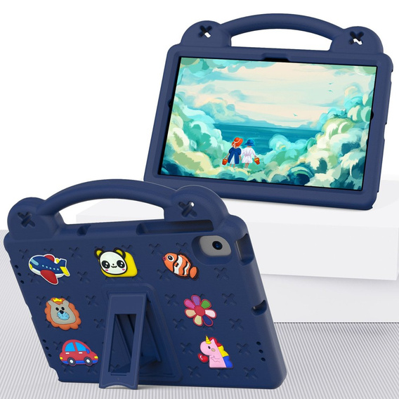 Children's case for Lenovo M10 X306 2 Gen / M10 Plus TB-X606 10.3 / Samsung Tab A 10.1 T510/515 / K10 X6C6, Cute Patterns, with stand, dark blue