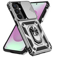 Armoured case with stand and lens cover for Samsung Galaxy S26, silver