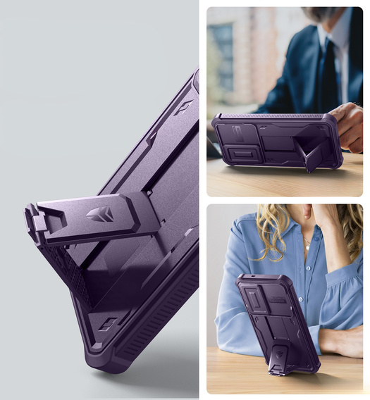 Armored case for Samsung Galaxy S25+ Plus, Dexnor Full Body (Two Frames), purple