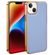 Case for iPhone 14 Plus, Cowhide Leather, blue