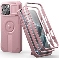 Armored case for iPhone 16 Pro, Dexnor CamProtect MagSafe, pink (Two frames)