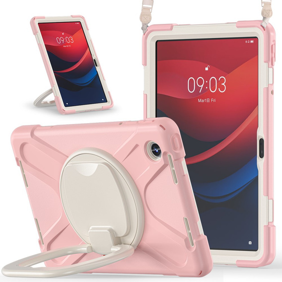 Children's case for Lenovo Tab M11, armored with strap, pink