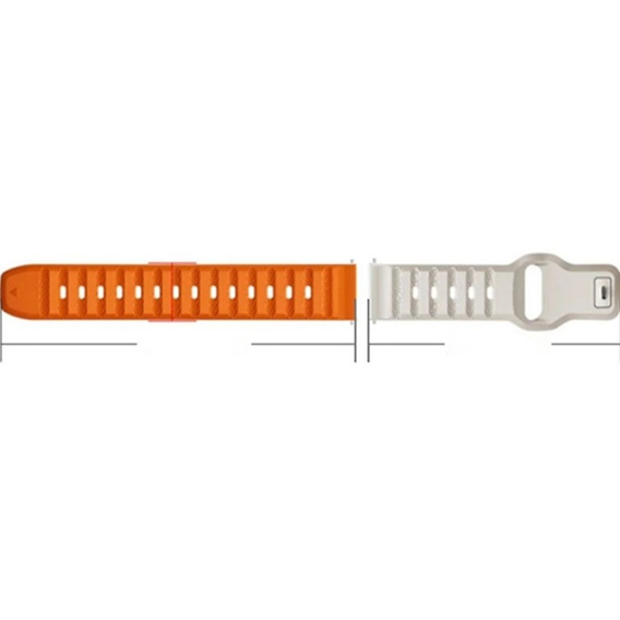 Silicone Universal Strap 22mm Dot Texture, orange / cream
