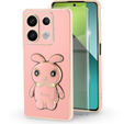 Case for Xiaomi Redmi Note 13 Pro 5G, Rabbit, pink + 9H Tempered Glass