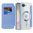 Flip case for iPhone 16E, RFID Wallet MagSafe CamShield, blue