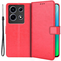 Flip case for Infinix Note 30 VIP, Crazy Horse Wallet, red