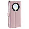 Flip case for Honor Magic5 Lite, Wallet Zipper Pocket, pink
