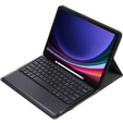 Case + keyboard Samsung Galaxy Tab S9+, Leather Pen Slot, black