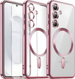 Case for Samsung Galaxy S25, Electro MagSafe, pink rose gold + Screen Glass
