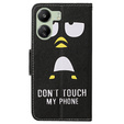Flip case for Xiaomi Redmi 13C / Poco C65, Wallet, Don't Touch My Phone, black