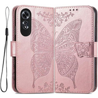 Flip case for Oppo A60, Butterfly, pink rose gold