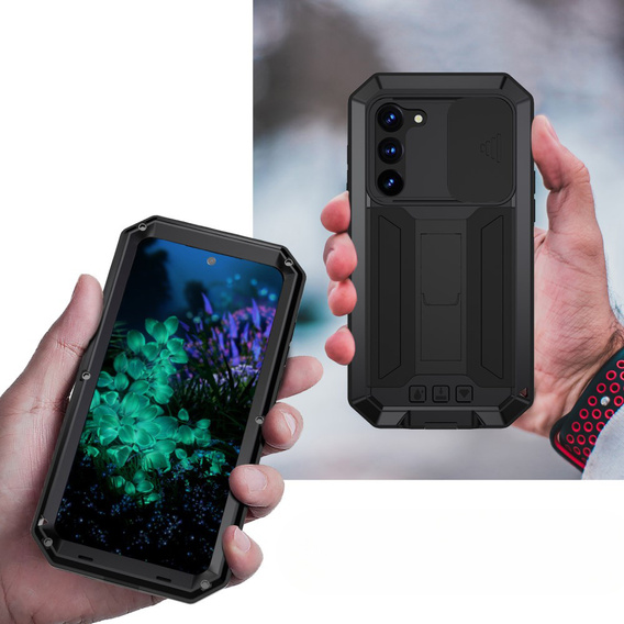 Armored case for Samsung Galaxy S23 Plus, R-JUST CamShield Slide, black