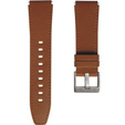 22mm Genuine Leather Coated Silicone Watch Band - Brown