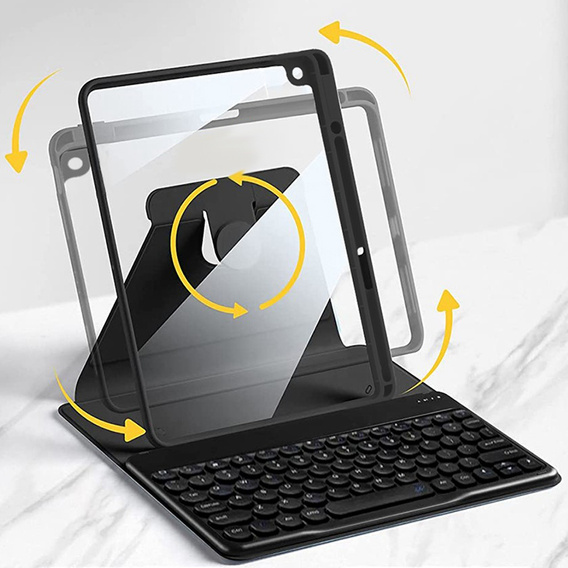 Case + keyboard iPad 10.2 2021 / 2020 / 2019 7/8/9 gen, black