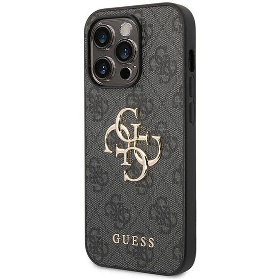 GUESS Case for iPhone 15 Pro Max, 4G Big Metal Logo, grey
