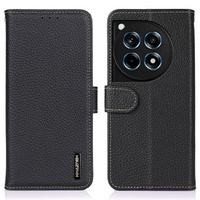 KHAZNEH RFID case for OnePlus 12R, Litchi Texture, black