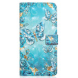 Flip case for Samsung Galaxy A05s, Wallet, Blue Gold Butterflies, blue