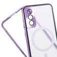 Magnetic Dual Glass MagSafe case for Samsung Galaxy S21, purple