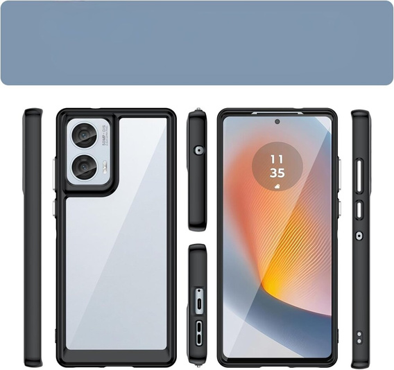 Case for Motorola Edge 50 Fusion 5G, Fusion Hybrid, transparent / black