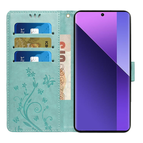 Flip case for Xiaomi Redmi Note 13 Pro+, Butterfly, light blue