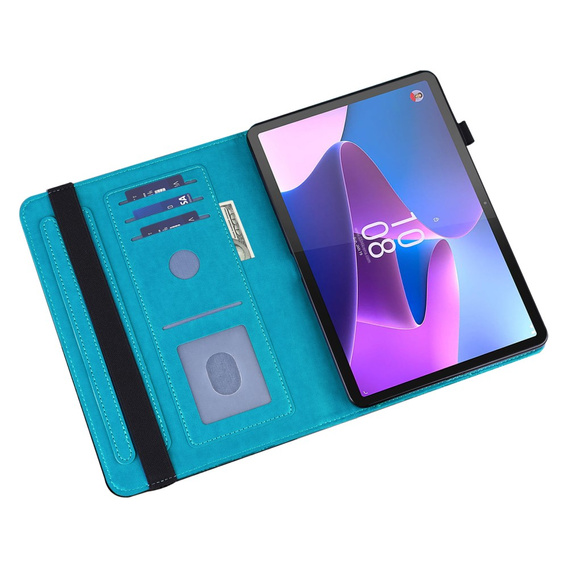 Flap case for Lenovo Tab M9, flower, blue