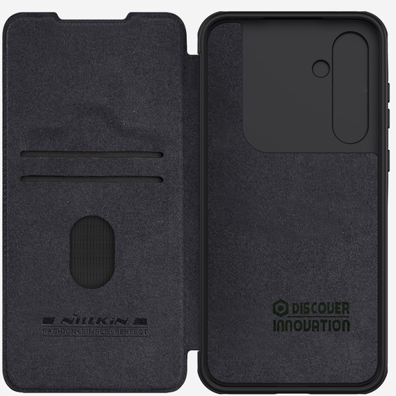 NILLKIN flip case for Samsung Galaxy A55, CamShield Qin Pro, leather, black