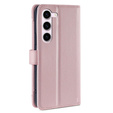 Flip case for Samsung Galaxy S23, Wallet Zipper Pocket, pink