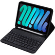 Case with bluetooth keyboard for iPad mini 8.3" 2021 (6 gen.) / iPad mini 8.3" 2024 (7 gen.), black