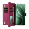 Crossbody Leather Wallet flip case for Xiaomi Poco F7 Pro, maroon