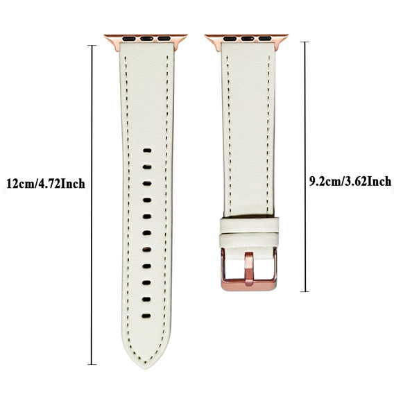 Leather Strap for Apple Watch 1/2/3/4/5/6/7/8/SE/Ultra 42/44/45/49mm, Black.